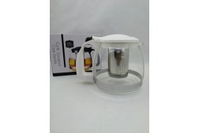Resim Feyza Design Süzgeçli Yakut Cam Demlik 1250 Ml, Çay ve Bitki Çayı Demliği 