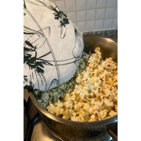 Resim Emtory Home Pilav Demleme Örtüsü - Patlamış Mısır Yağ Sızdırmaz - Lastikli - Yeşil Çiçekli 