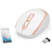 Resim HADRON HDX3406 1600dpi 2.4Ghz USB Kablosuz Mouse - Pembe-Beyaz 