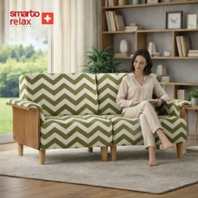 Resim Smarto Relax Kolçaklı 2’li Koltuk 180 cm - Ahşap Iskelet - Polyester Kumaş - Ahşap Ayaklı - 4 Renk 