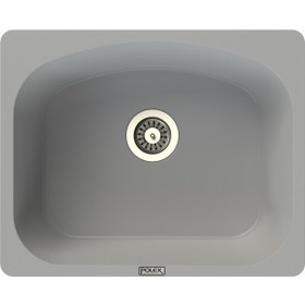 Resim Polex Cristalüx Granit Evye P-OL60 Gri Tezgah Altı Ve Tezgah Üstü Kare Mutfak Evyesi 60x49.5 CM 