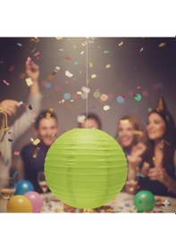 Resim 35 Cm Fıstık Yeşili Büyük Japon Feneri Çin Feneri Parti Dekorasyonu Diğer 