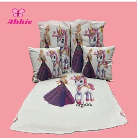 Resim Abbie Oyun Çadırı Alt Minder Ve Yastık Kılıfı Takımı Pembe 