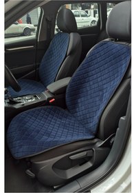 Resim Tusba Market Bordo Araç Oto Koltuk Minderi Cepli 3 Lü Set Ön Sırt Destekli Minder & Arka Koltuk Oturma Minderi Lacivert 