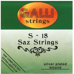 Resim Galli S-18 Kısa Sap Bağlama Teli Seti | Paslanmaz Çelik Parlak ve Keskin Ton Uzun Süre Akort Tutma 