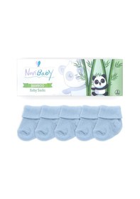 Resim Novibaby 5'li Bambu Yenidoğan Bebek Çorabı I Dusty Blue I 0-6 ay Mavi 