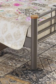 Resim Unimet Kappis Tek Kişilik Ferforje Metal Karyola-kahverengi (AHŞAP LATALI) 