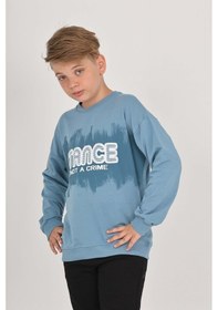 Resim Toontoy Kids Toontoy Erkek Çocuk Stance Baskılı Sweatshirt Mavi 