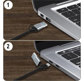 Resim Daytona HU04A Type-C / USB A To 4K 60Hz 1080P HDMI Video Capture Yakalama Hub Adaptör 