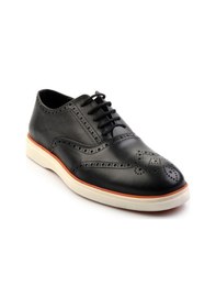 Resim Bambi Siyah Antik Deri Erkek Oxford Ayakkabı E01054182741 