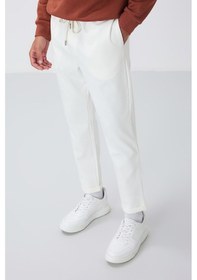 Resim Tommy Life Ekru Yüzeyi Dokulu Standart Fit Erkek Eşofman Alt - 82154 