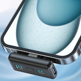 Resim Go Des GD-WS307 2in1 Gürültü Engelleyici Özellikli Type-C ve Lightning Şarj Portlu Kablosuz Yaka Mikrofonu - Siyah 