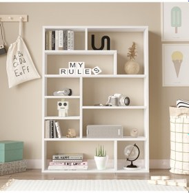 Resim Robin Home Felix Kitaplık 124cm Beyaz 