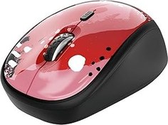 Resim Trust Yvi kablosuz fare, 2,4 GHz, USB mikro alıcı, iki elini de kullanabilir, 800/1600 DPI PC, dizüstü bilgisayar, MacBook için, kırmızı 