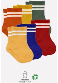 Resim Bistyle 6'lı Penye Çemberli Soket Çorap Bs6003 Sarı 001 