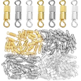 Resim 30 adet Spiral Bileklik Kolye Tokası, Çizgi Dikey Bağlantı Tokası, Diy Takı Yapım Aksesuarları için Kıvrılmış Toka 