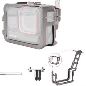 Resim Yunboo Insta360 Ace / Ace Pro İçin Metal Kafes Koruyucu, Alüminyum Çerçeve Ve Soğuk Ayakkabı Arayüzü İle Uyumlu 