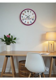 Resim 36 Cm Pembe Çocuk Odası Duvar Saati Açık 