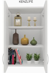Resim Zkenzlife mutfak dolabı idil 060.060.32 byz 2 raflı kapaklı ofis banyo kiler evrak kitaplık 