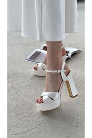 Resim Letafia Juliet Suni Deri Sedef Platform Ayakkabı 