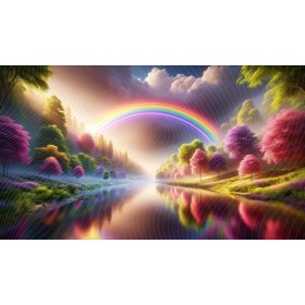 Resim Venspor Renkli Orman ve Gökkuşağı Arkaplan Doğa Manzarası Temalı 200 x 150 cm Fon Duvar Örtüsü 