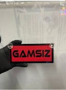 Resim Kırmızı Renk Üzeri Siyah Renk Gamsız Yazılı Vantuzlu Cam Süsü 