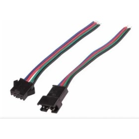 Resim Sanec 2,5mm Jst Sm 4pin Siyah Seyyar Kablolu Konnektör Dişi Erkek Takım 20CM+20CM - 0,25MM 