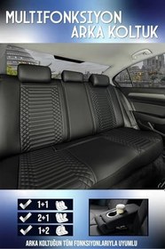 Resim SsangYong Torres EVX ile Uyumlu Lüx Deri Oto Koltuk Kılıfı Ön Arka Takım Exclusive TAM SİYAH 