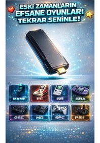 Resim Tak Çalıştır Nostalji Oyun Konsolu - 20.000+ Retro Oyun & 2 Kablosuz Kol 