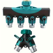 Resim 1 adet 3/4" 4 Yollu 2 Yollu Hortum Bağlantı Parçacığı Diverter Valfi Bahçe Su Parçacığı Musluk Adaptörü Hortum Kapatma Valfi Ev Bahçesi için 