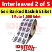 Resim Interleaved 2 Of 5 Barkod Baskılı Seri Numaralı Etiket /1000Ad. 
