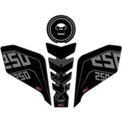 Resim GP Kompozit CF Moto 250 NK 2018-2022 Uyumlu Tank Pad Seti Siyah 