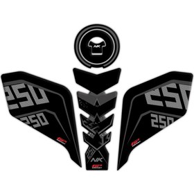 Resim GP Kompozit CF Moto 250 NK 2018-2022 Uyumlu Tank Pad Seti Siyah 