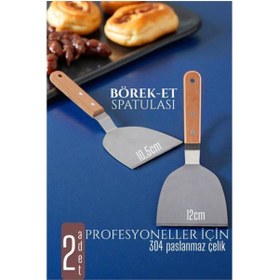 Resim OQANN Mutfak Spatulası- Hamur Börek Et Spatulası 10,5 ve 12 cm 2'li SET 
