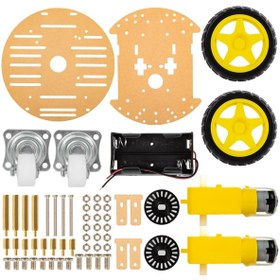 Resim TLS Robotik 2WD Smart Robot Araba Yuvarlak Şase Tekerlekli Araba Seti 