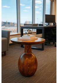 Resim Larin Ahşap Orta Sehpa Fındık Renk Bej 