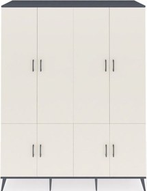 Resim Kronos Gardrop 10 Raflı 8 Kapaklı 176x59x221 Antrasit-aytaşı Aytaşı 