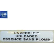 Resim GM Opel Yakıt Depo Kapağı Kurşunsuz Uyumlu Benzin Etiketi 1.2x8.5cm (unıverbleıt Unleaded Essence ) 