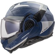 Resim Ls2 Advant 2 Astral Çene Açılır Kask Mat Gri - Mavi 
