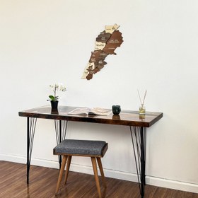 Resim Lübnan Ahşap Duvar Haritası - Çok Katmanlı ve Çok Renkli Ahşap Harita - X-Large | 90x74 cm 