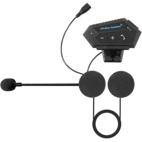 Resim Bt BT12 Motosiklet Bluetooth Interkom Dinleme ve Konuşma Özellikli Su Geçirmez 