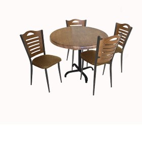 Resim Beymobilya Indigo Werzalit Yuvarlak - Merdiven Tip Masa Takımı (90 Cm Çap) 