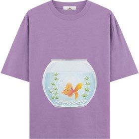 Resim The Aquarium - Hamile Oversize Tshirt - Mor / L / Oversize 