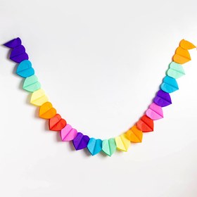 Resim Çok Renkli Kalp Banner - Çok Renkli / Tek Ebat 