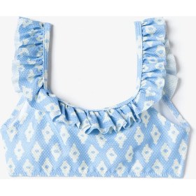 Resim Kız Çocuk Cute Flowers Desenli Bandeau Bikini Takımı 