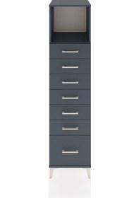 Resim Hyperion Dolap Tek Raflı 7 Çekmeceli 44x44x182 Antrasit-antrasit Antrasit 