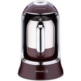 Resim KORKMAZ Kahvekolik Otomatik Kahve Makinesi Robusta Krom 