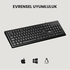 Resim Lecoo KB101 Kablolu Siyah Q Klavye 