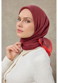 Resim Silk Home Labirent Desen Lyocell Monare Eşarp - 6424 Bayrak Kırmızı 