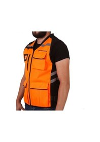 Resim Venom Motosilet Reflektör Yelek Turuncu Motorcu Reflektif Yeleği 